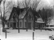 House and elm trees