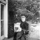 Woman on a front porch