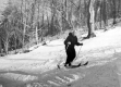 Woman Skiing Down a Slope