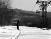 Skier Below A Single Chair