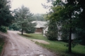 Homes along a dirt road