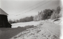 Building near a snowy field