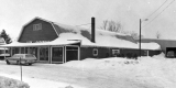 Store surrounded with snow