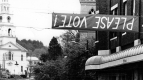 Church Building and voting banner