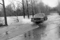 Car Splashing on a flooded road