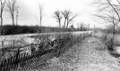 Wooden fence and dirt path