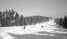 Skiing down Hogback Mountain