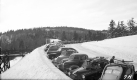 Automobiles in a snowy scene