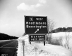 Exit Sign Brattleboro and Bennington Close Up