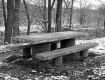 Concrete Picnic Tables on Route 117 in Jericho