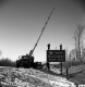 Crane Lifting Route 7 Sign on Interstate 189 Looking Up Slope