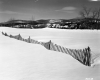 Hyde Park Route 100 Snowy Field with Fence and Car