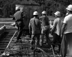 Five Men Work on I-89 Construction
