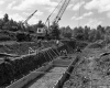 Two Cranes at I-89 Construction Site