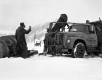 Snow Plow at Highway Garage in Middlesex