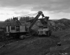Crane and Truck Next to Outcrop at I89 Construction Site