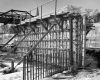 Construction Worker working on Support Beams for Bridge on VT Route 105 in Brighton
