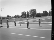 Surveyors on Eastbound Williston Road waiting for Traffic