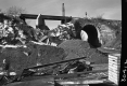 Bridge Demolition in Georgia, Southerly Abutment Looking West, View of Debris Site with Tunnel