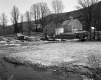 View of Bridge Construction Site in Pittsfield from VT 100, Farm in Background