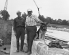 Two Men and A Dog at I-91 Construction Site