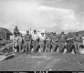 Bridge #34 Construction over Barton River, Construction Workers Lined Up Along Bridge Construction