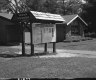 I-89 North Rest Stop in Williston, Vermont Information Board with Rest Stop Building