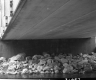 Completed Concrete and Steel Bridge Construction over Black River in Ludlow, Looking at the Underside and Abutment