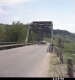 Steel Truss Bridge in Johnson on VT 15, Car Traveling on It