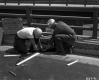 Two Men working on Bridge Shoulder in Montpelier, I-89