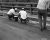 Two Men Working on Bridge Shoulder in Montpelier, I-89, 2