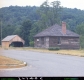 Historic Eureka Schoolhouse and Covered Bridge in Springfield, View from Road
