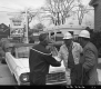 Gov. Davis Shaking Hands in front of WFAD Middlebury