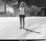 Diane Poole Holding a Stop Sign