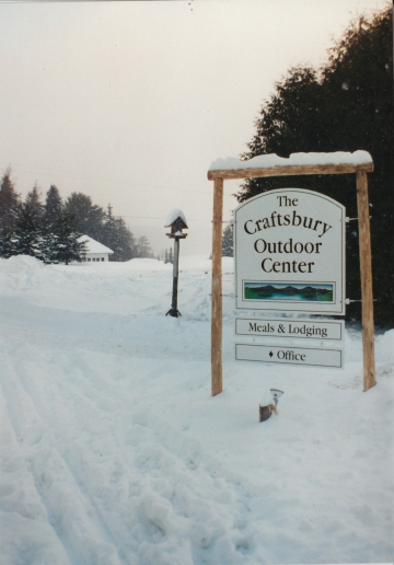  Craftsbury Outdoor Center Sign in Winter