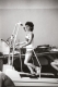 A woman on a treadmill in a testing lab