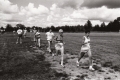 A group of runners running through a field
