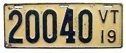 1919 License Plate