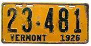 1926 License Plate