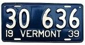 1939 License Plate