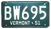 1951 License Plate