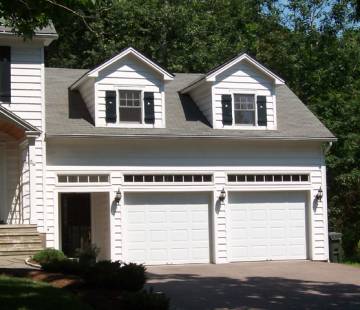 Attached Garage with Transom Lights