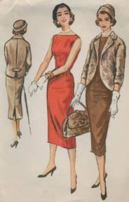 1950s Long, Slim Dress