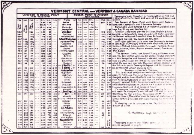 1850 Windsor-Rouses Point Time Card