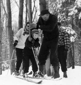 Family Skiing, Circa 1950